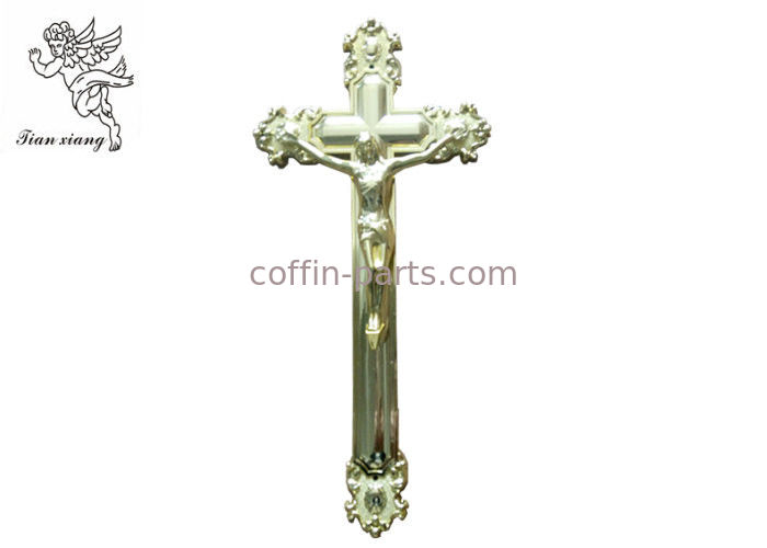 イエス・キリストの装飾用の十字の葬儀の十字架像のサイズ44.8×20.8cmの金プラスチック小箱の十字