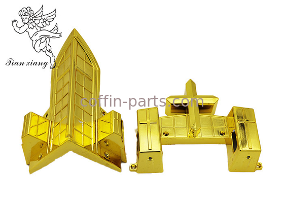 ゴールドABSプラスチック棺家具 十字架装飾の棺角
