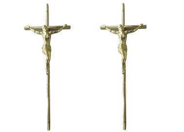 小箱の表面の装飾の葬儀の十字架像、37 × 13.7 Cmの金のイエス・キリストの小箱の十字