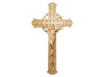 金色の棺の十字架 サイズ 29 × 16 Cm ゴールド 葬儀の棺