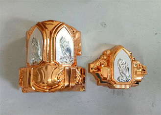 Religious Plastic Casket Corners With 80' Long Steel Bars Gold Color