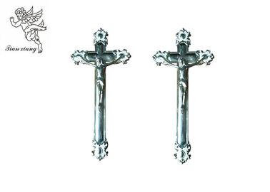 Silver Plastic Coffin Crucifix Buried  Decorative 44.8 × 20.8 Cm Size For Casket Lid