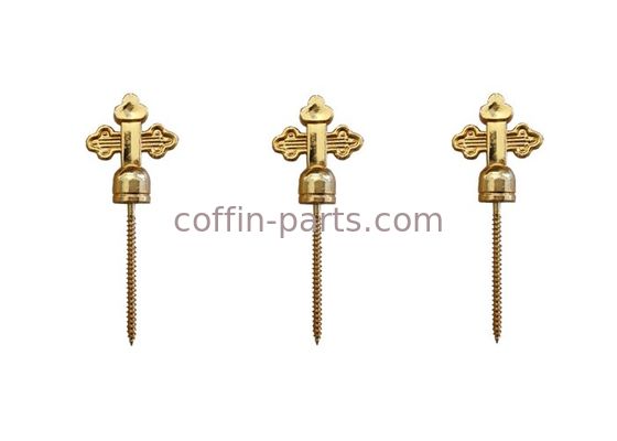 PP And Iron Funeral Coffin Screw 5# Casket Decoration Gold Cross Shaped