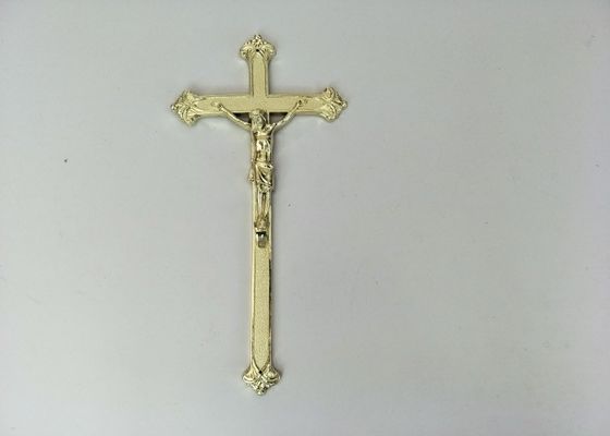 38.5×18.5cm Pale Gold PP Plastic Funeral Frucifix